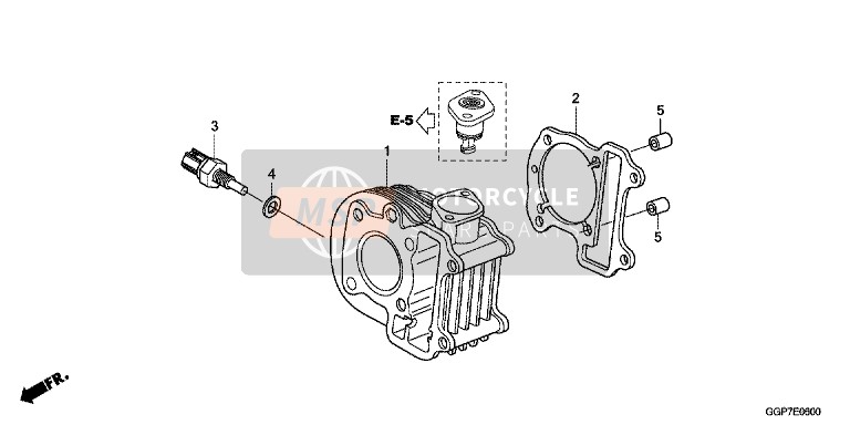 Honda NSC50T2 2014 Cylindre pour un 2014 Honda NSC50T2